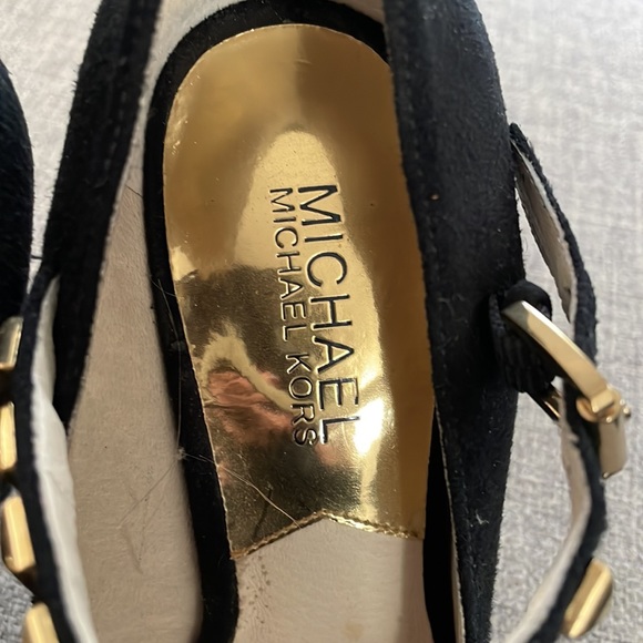 Michael Kors Black Suede Platform Heels - Picture 6 of 6